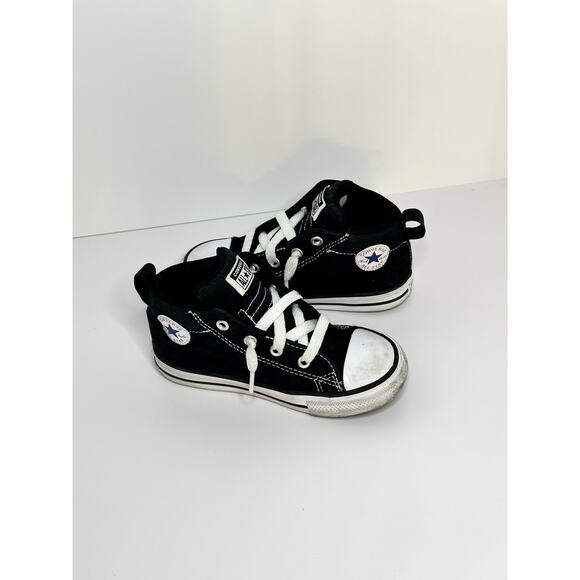 Converse Kids Chuck Taylor High Tops – Size 9 – Black Canvas Sneakers - Picture 2 of 9